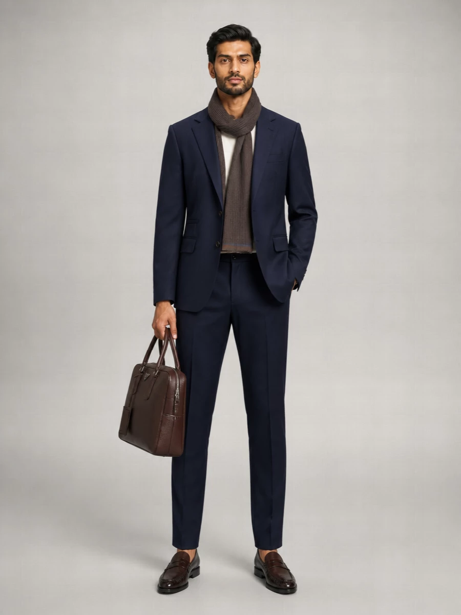 Brunello Cucinelli Virgin Wool Houndstooth Single Breasted Blazer