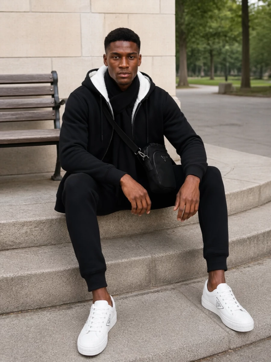 Prada sneaker stone island jogger streetwear outfit