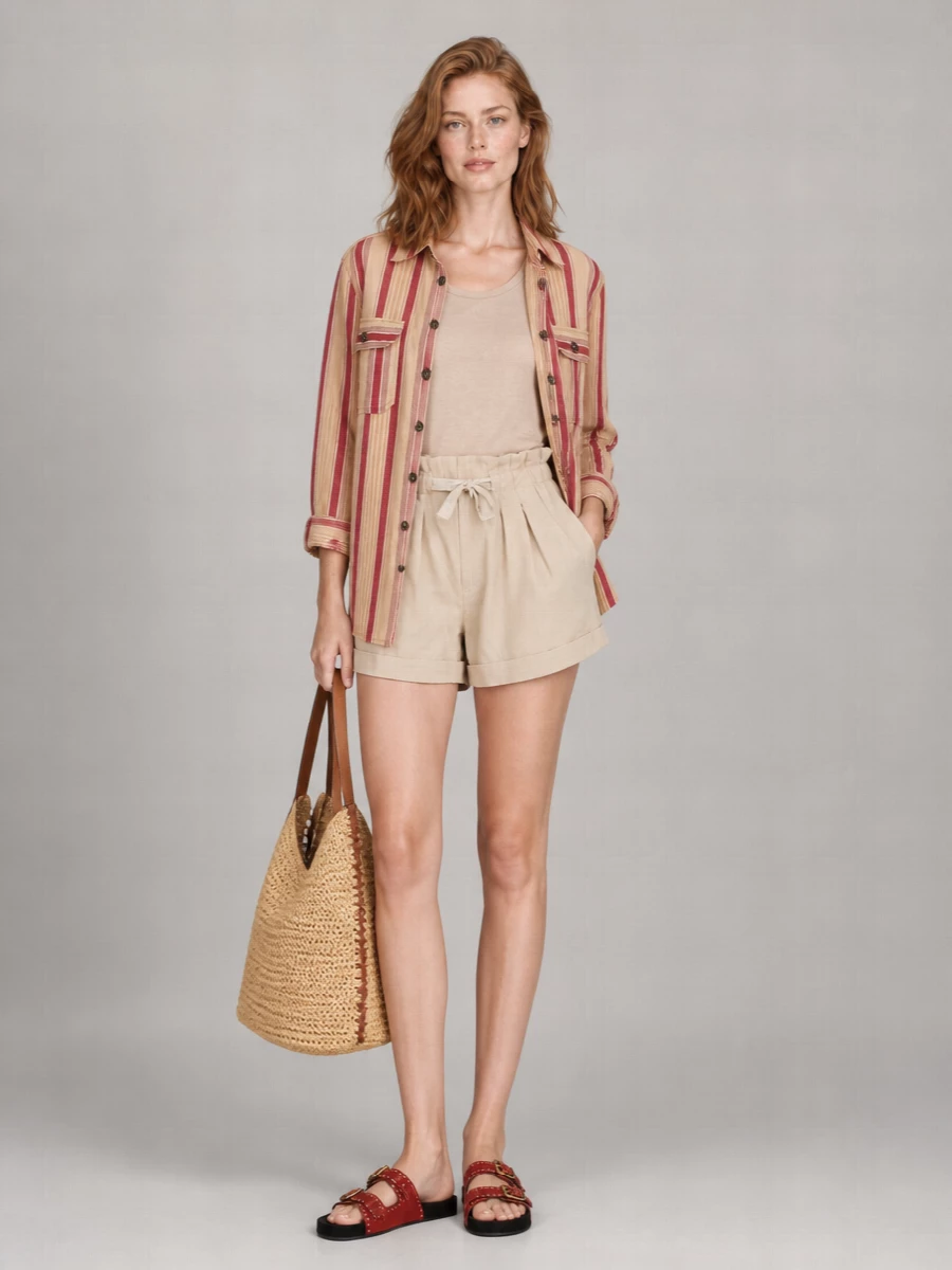 Isabel Marant Etoile Striped Cotton Shirt Jacket