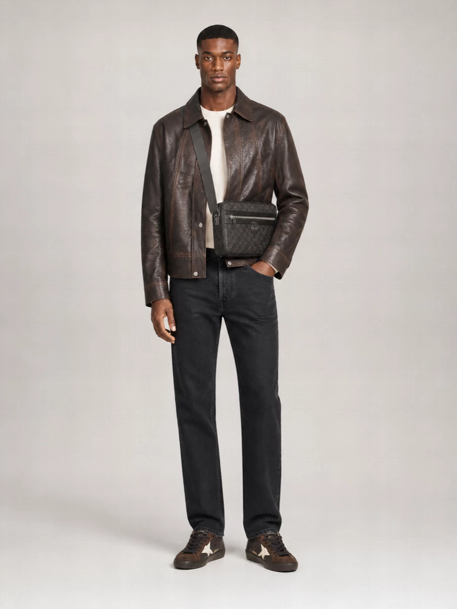 Golden Goose Leather Bomber Jacket