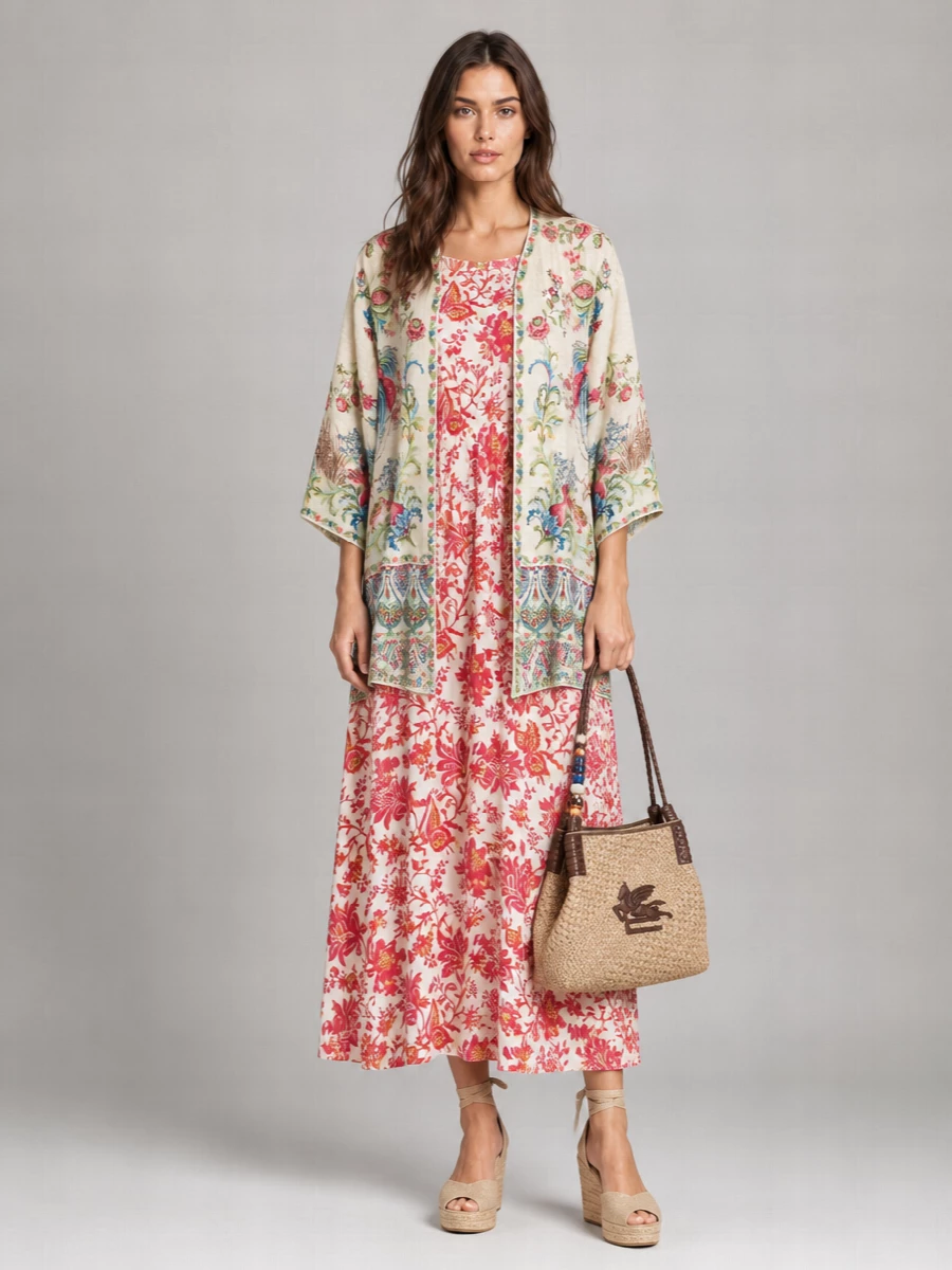 Etro Floral-Print Kimono Jacket