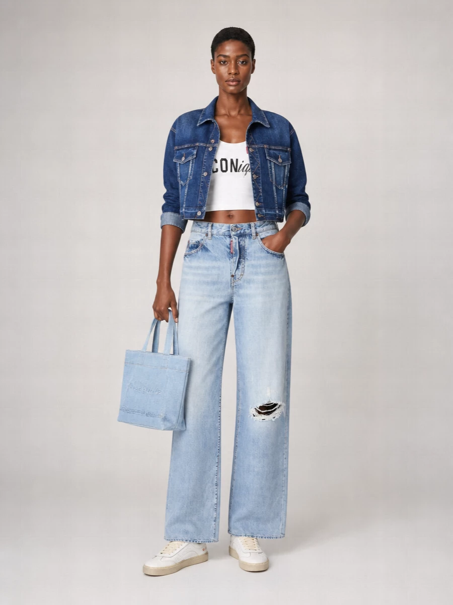Dsquared2 Cropped Denim Jacket