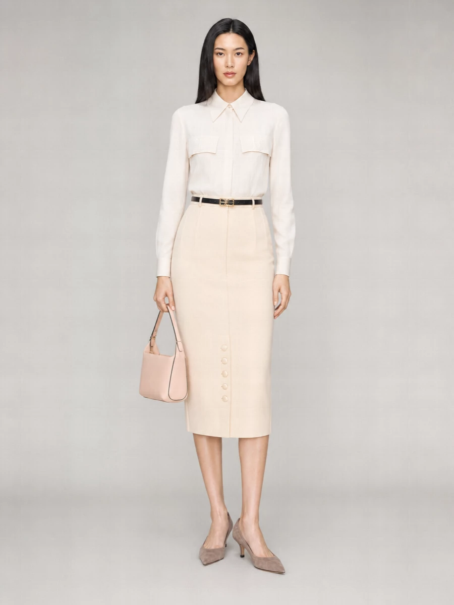 Elisabetta Franchi Wool Pencil Skirt