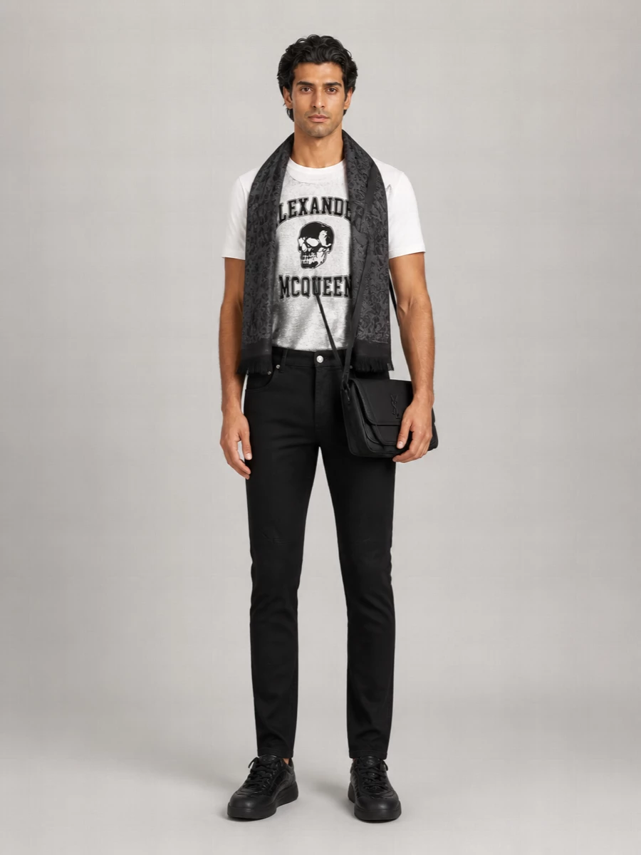 Alexander Mcqueen Logo Print Cotton Short-Sleeve T-Shirt