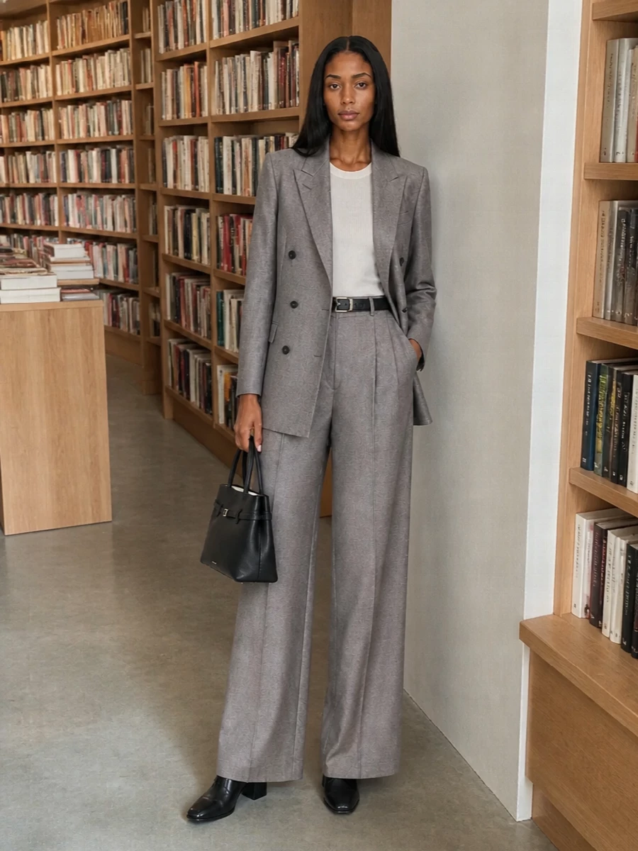Tagliatore blazer auralee wide leg trousers outfit