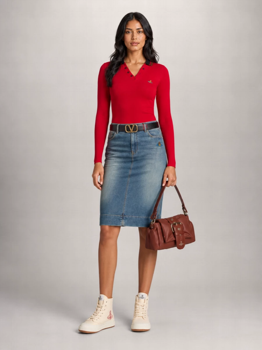 Vivienne Westwood Cotton Asymmetric Neckline Long-Sleeve Shirt