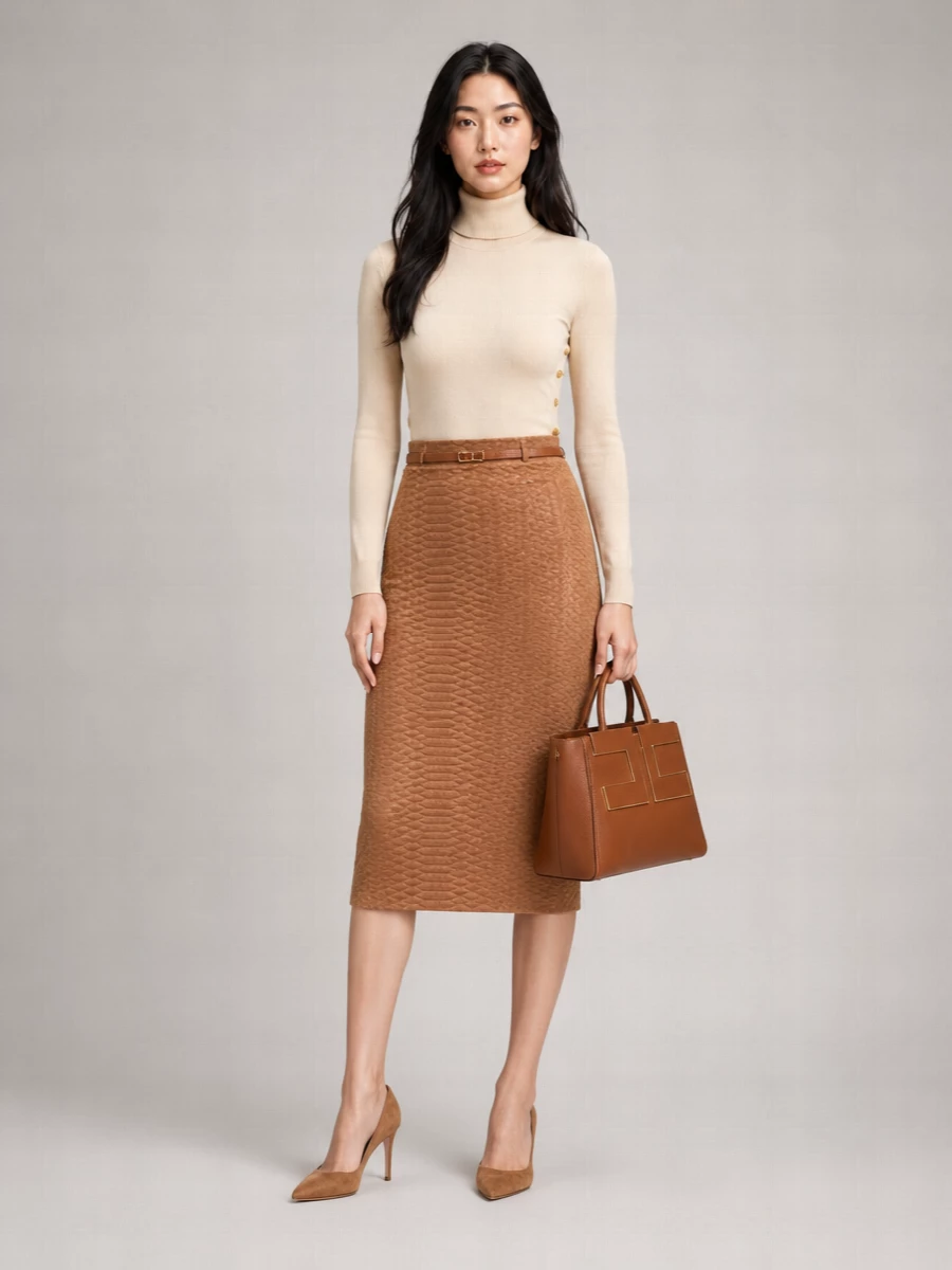 Elisabetta Franchi snake-print midi fitted skirt