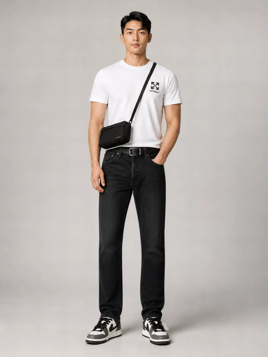 Off-White Cotton Slim-Fit Short-Sleeve T-Shirt