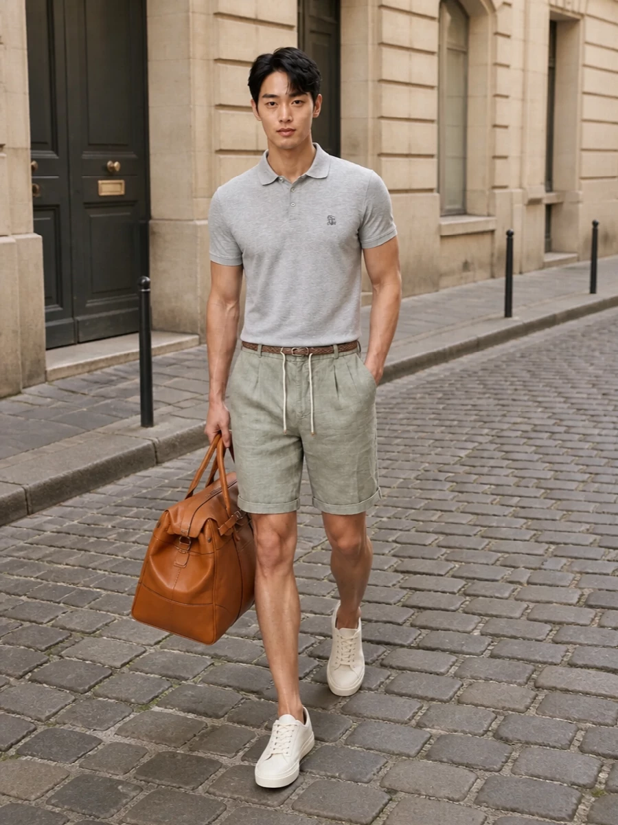Brunello cucinelli polo shorts summer outfit