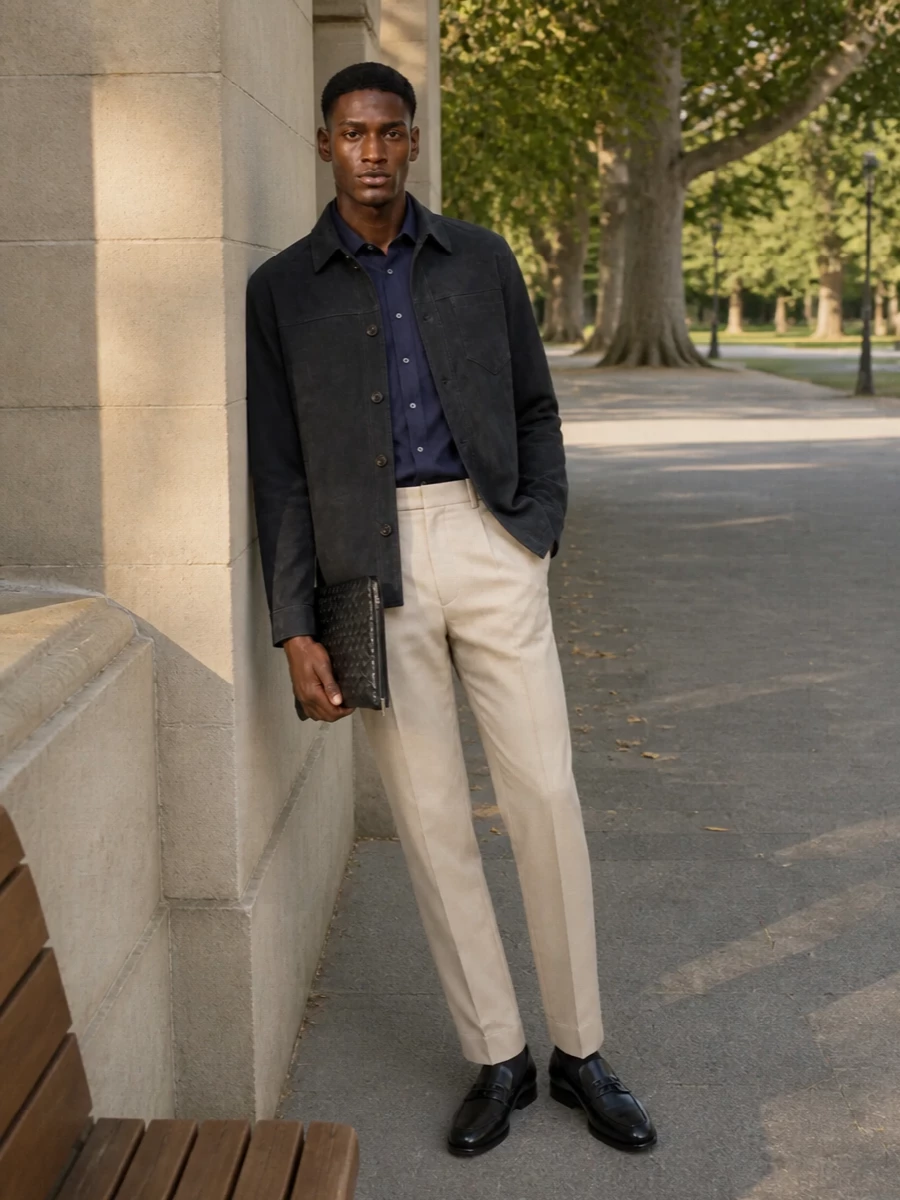 Pal zileri jacket zegna shirt beige trousers