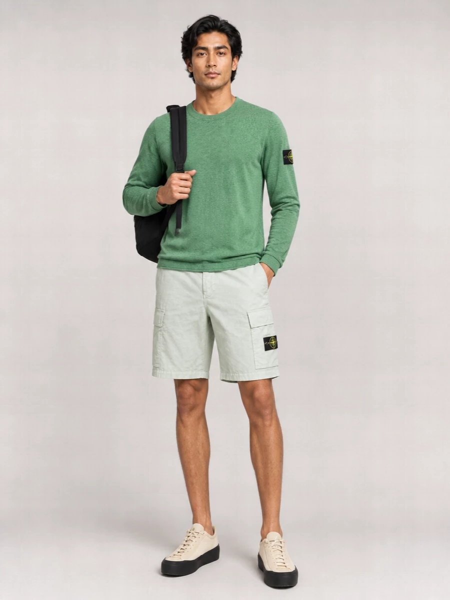 Stone Island Fine-Knit Crew-Neck Long-Sleeve Sweater