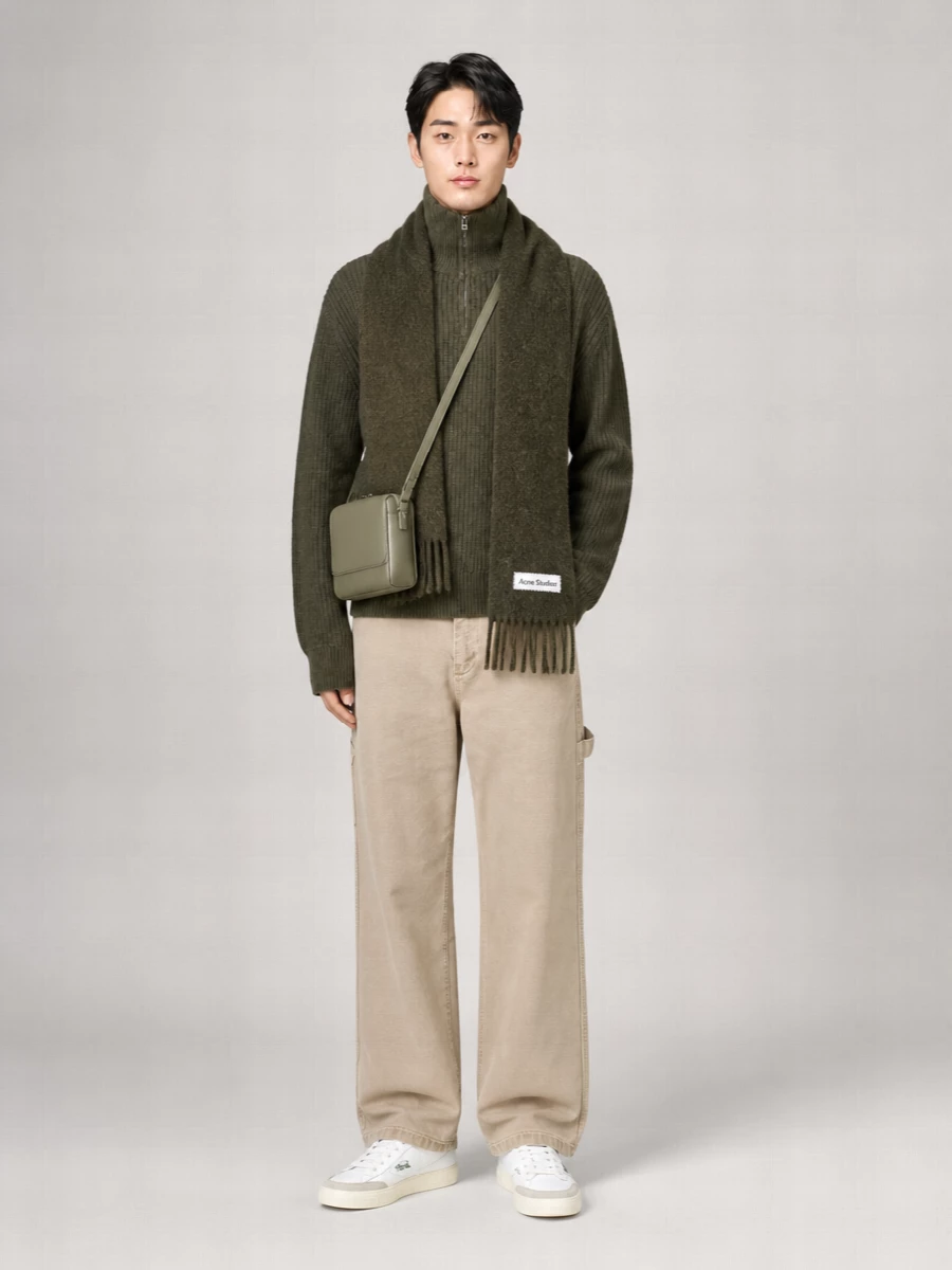 Acne Studios Alpaca Wool Fuzzy Skinny Scarf