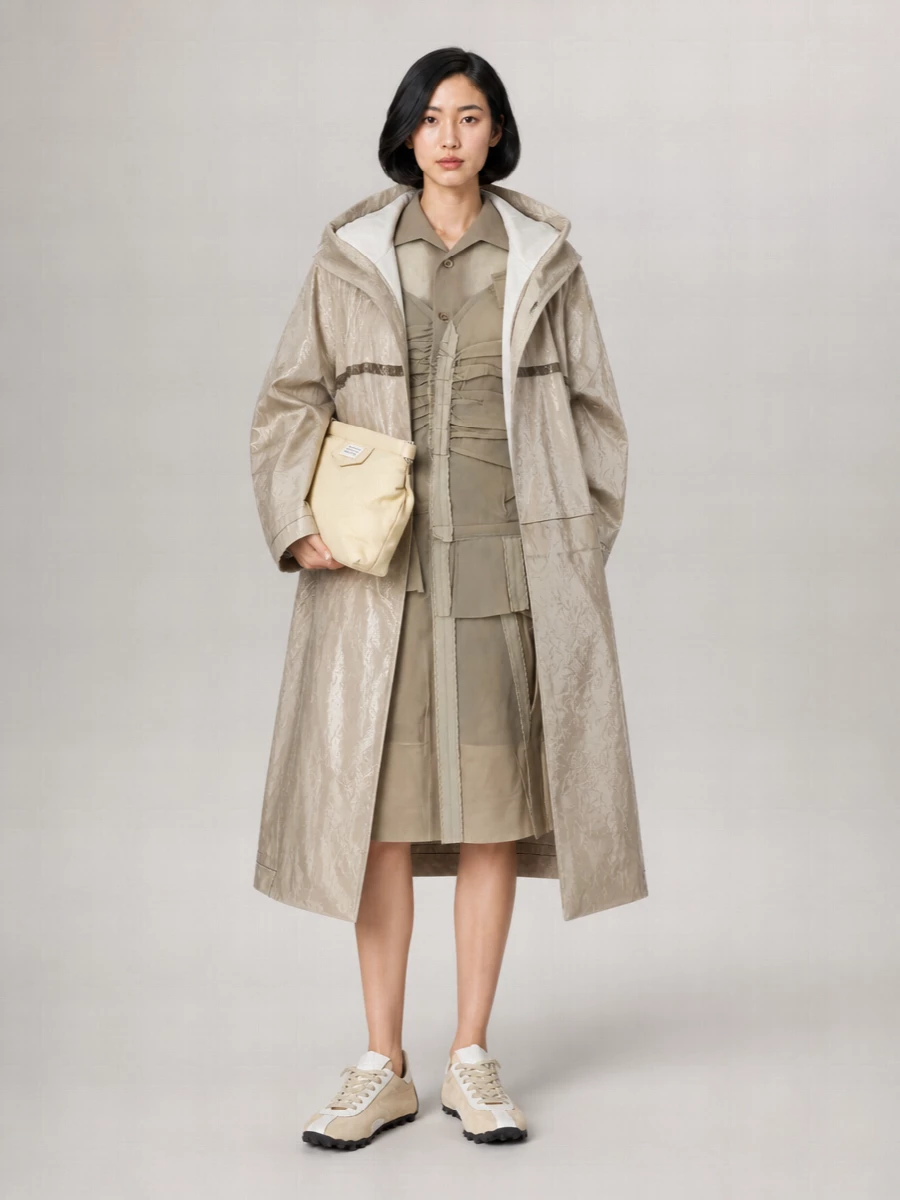 Comme Des Garçons Oversized Textured Trench Coat