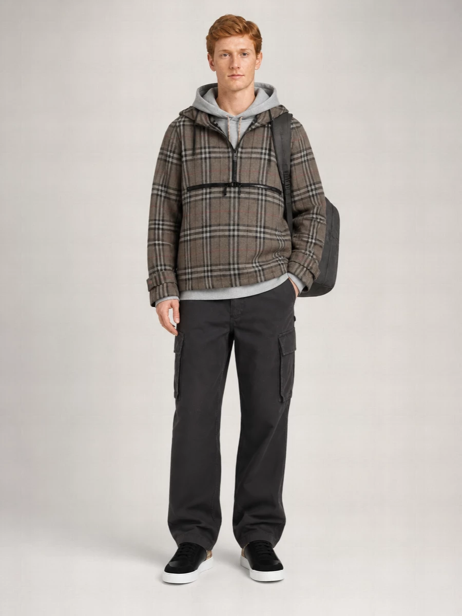 Burberry Silk Blend Check Jacket