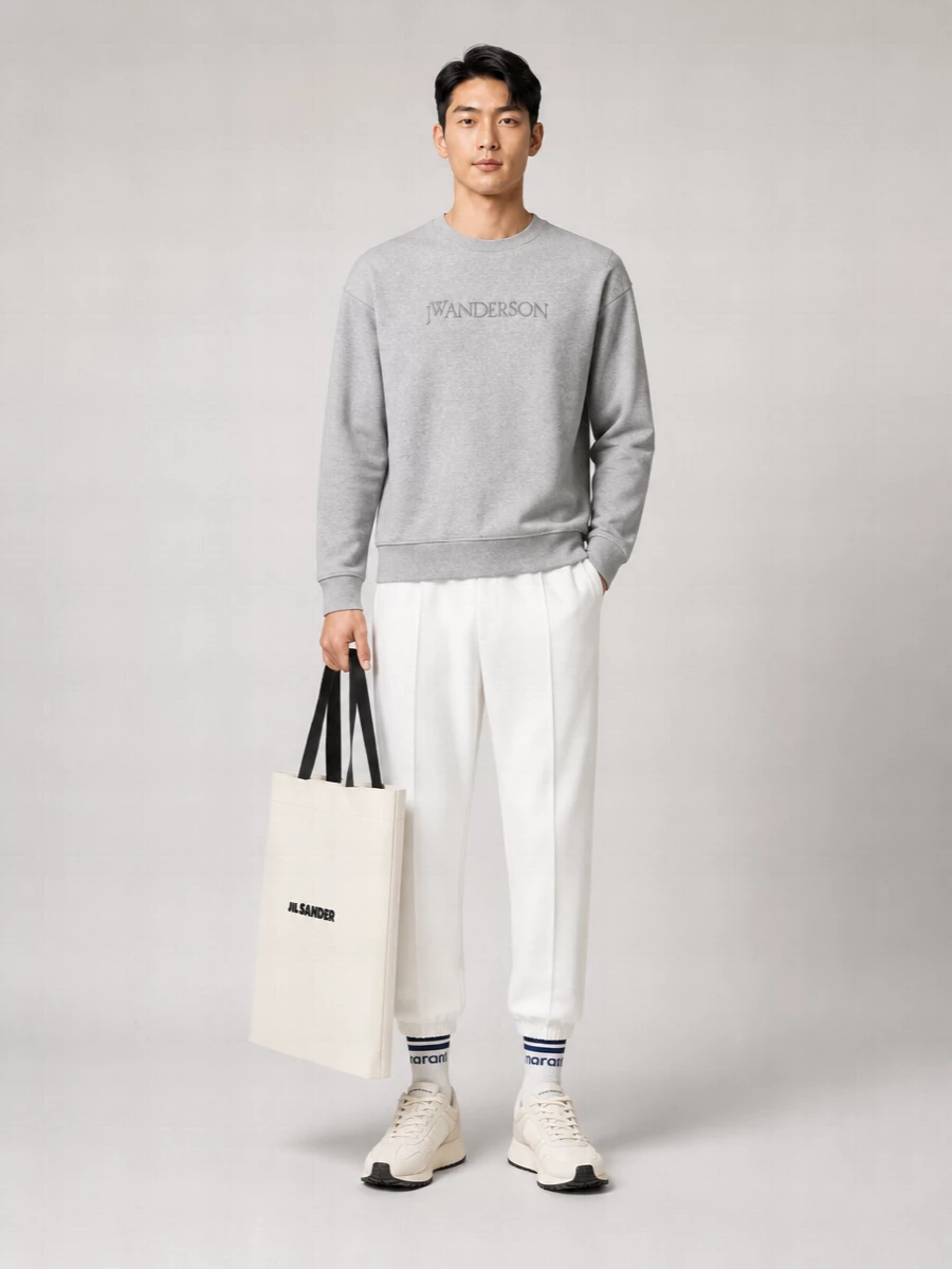 Emporio Armani Leather Paneled Low-Top Sneakers