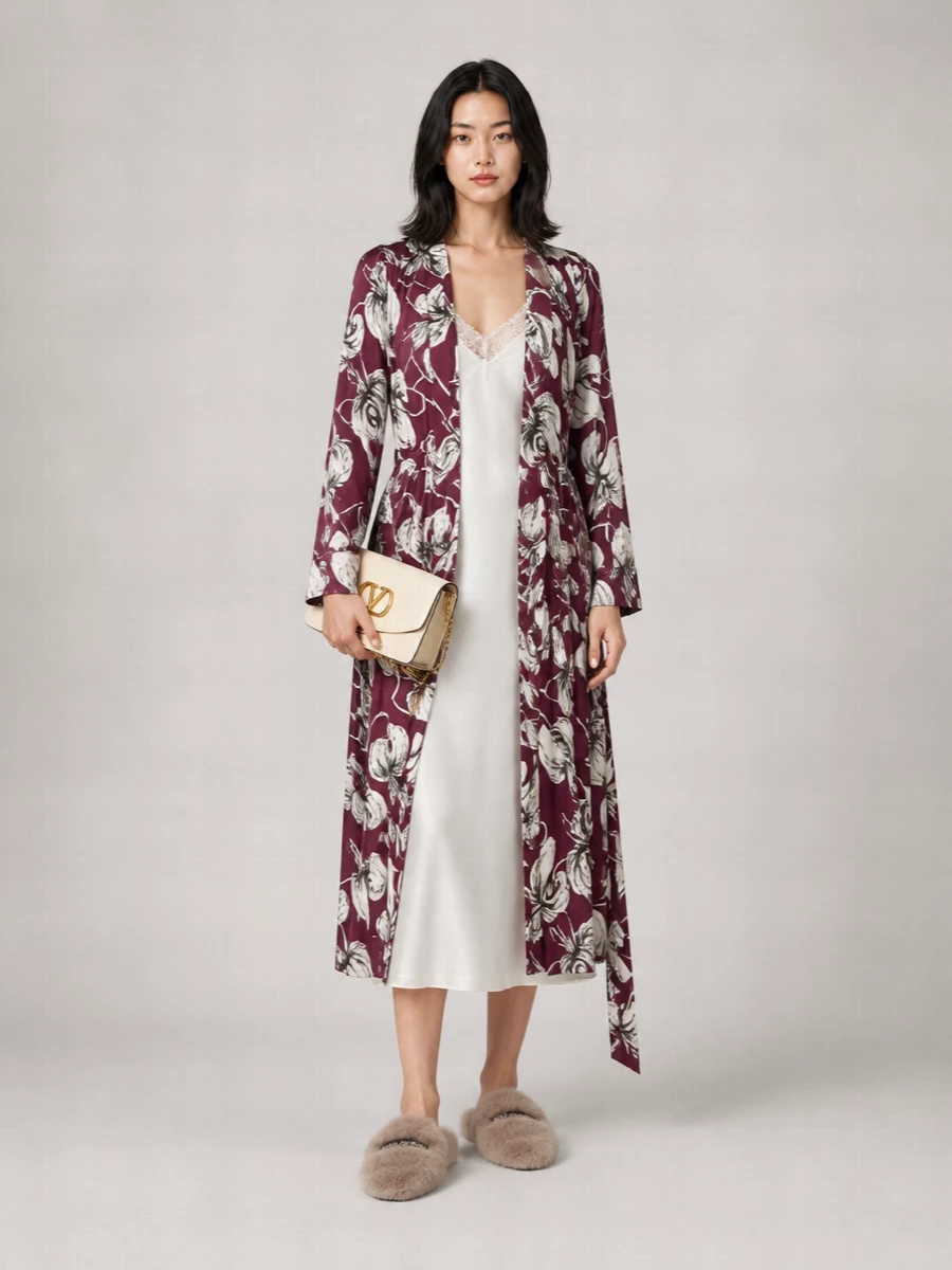 Lardini Floral-Print Asymmetric Wrap Midi Dress