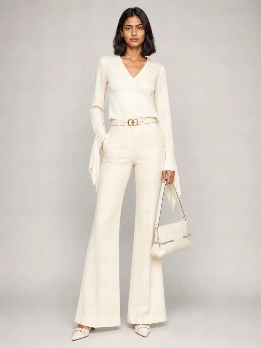 Givenchy Linen Wide-Leg Trousers