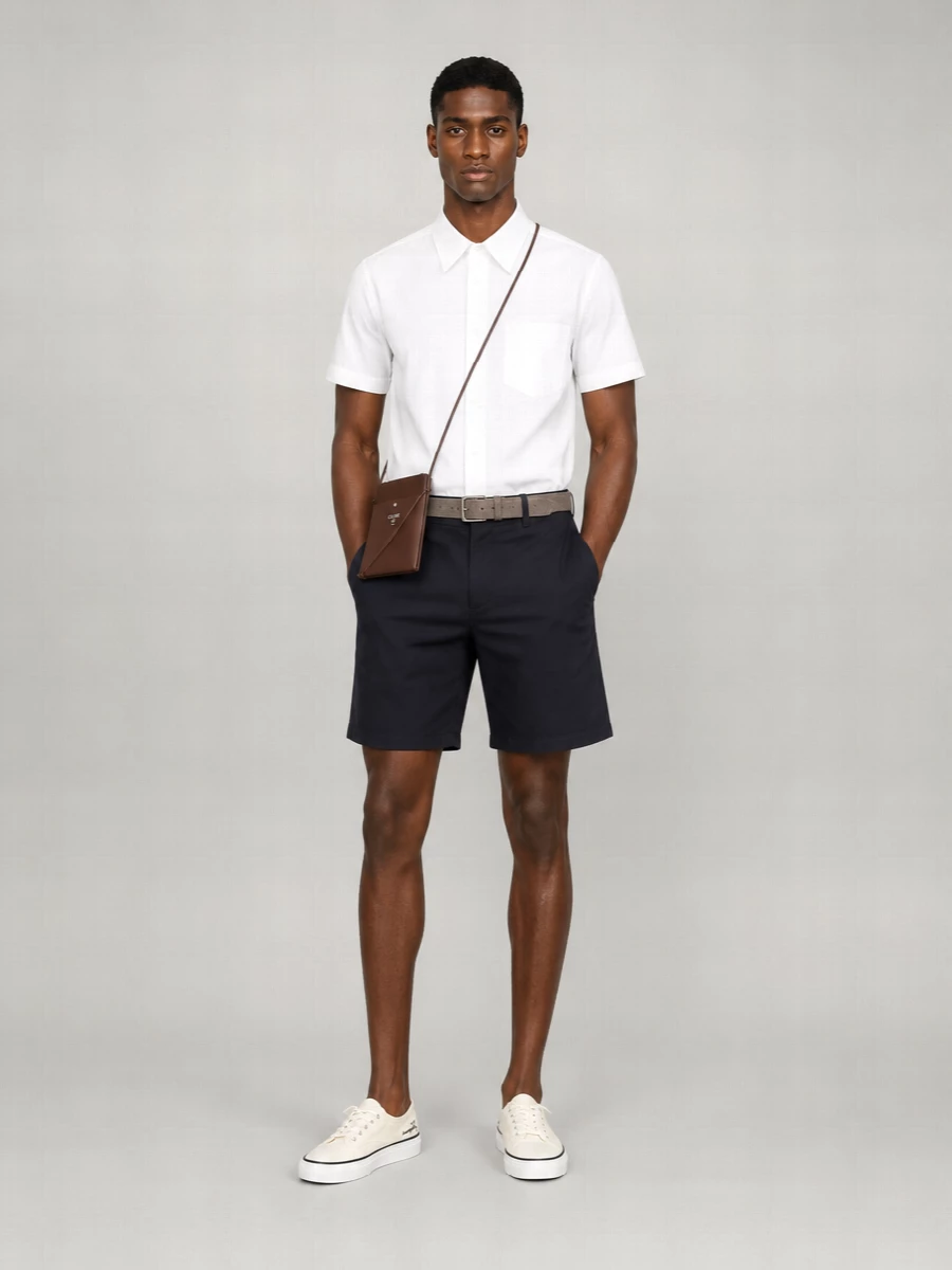 Ami Paris Cotton Chino Shorts