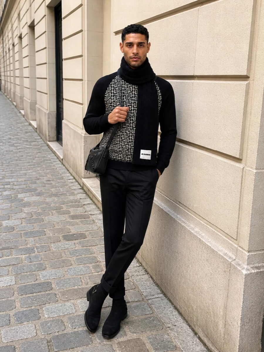 Balmain monogram jumper black tailored trousers