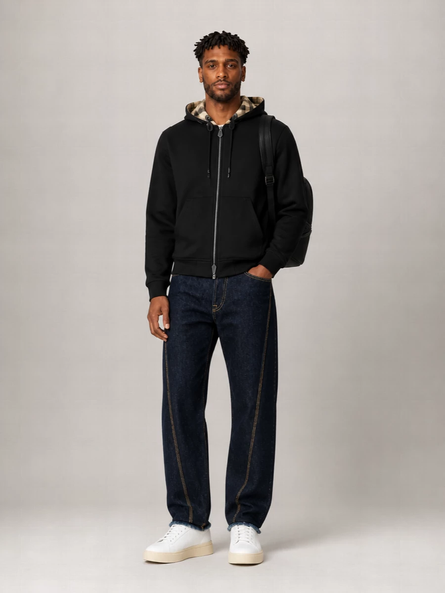 Burberry Cotton Zip-Up Hoodie
