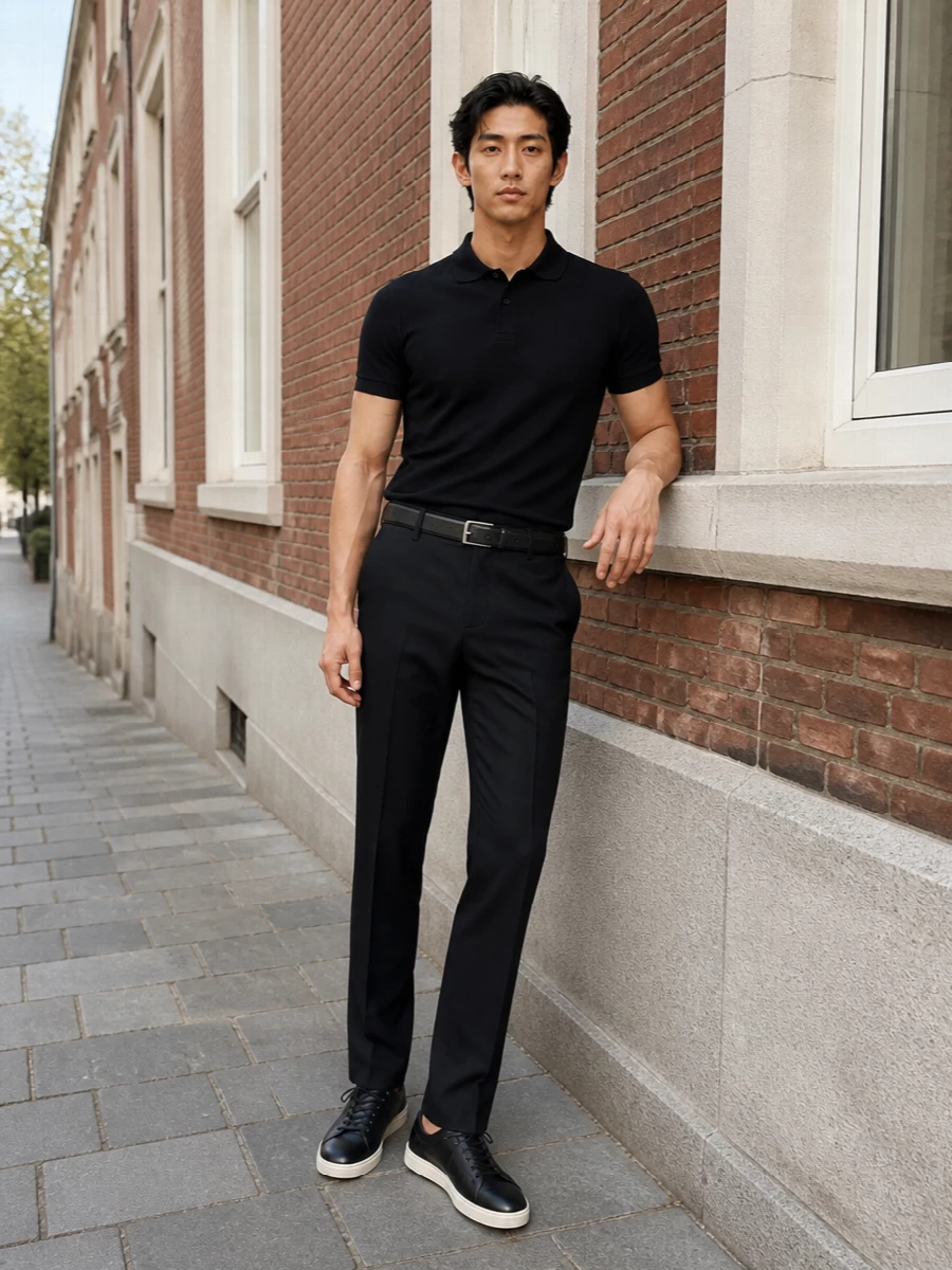 Tom ford black polo tailored trousers sneakers
