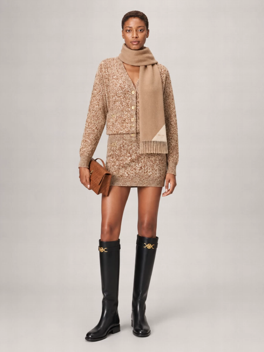 Versace Cashmere High-Rise Mini Skirt