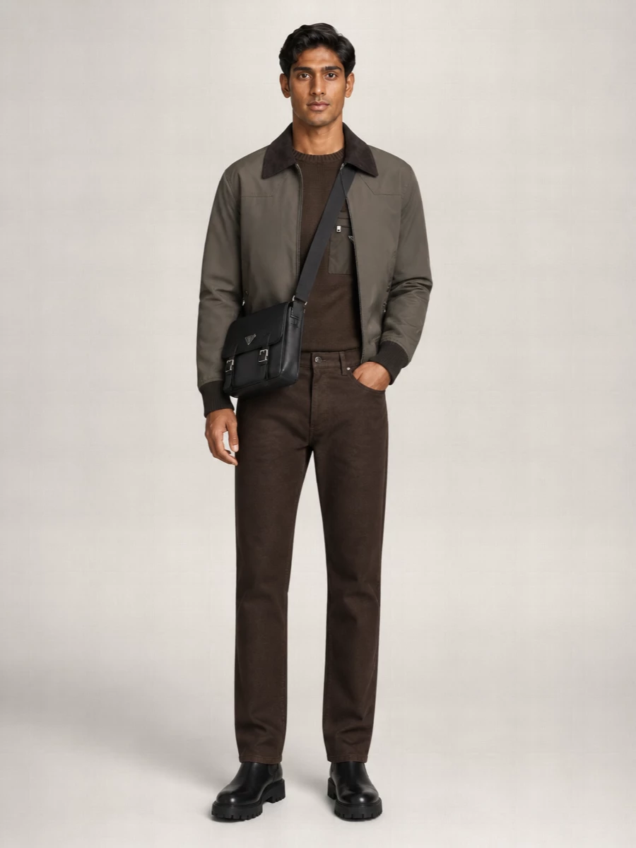 Prada Quilted Corduroy Collar Padded Jacket