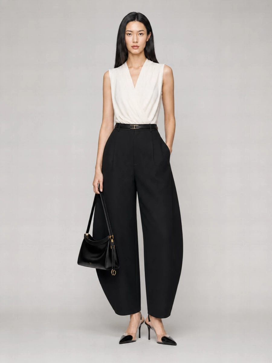 Alaïa Wool Silk Wide-Leg Trousers