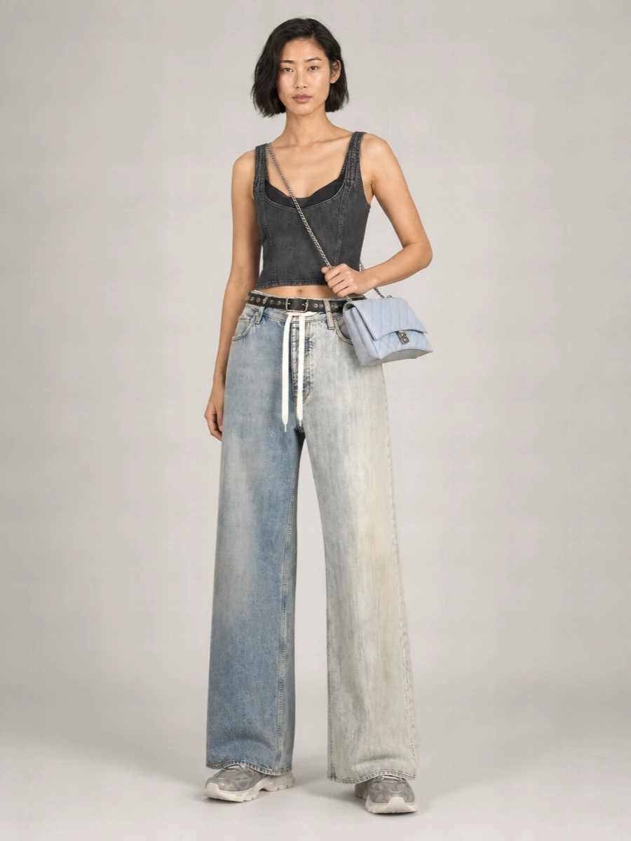 Balenciaga Denim Wide-Leg Jeans