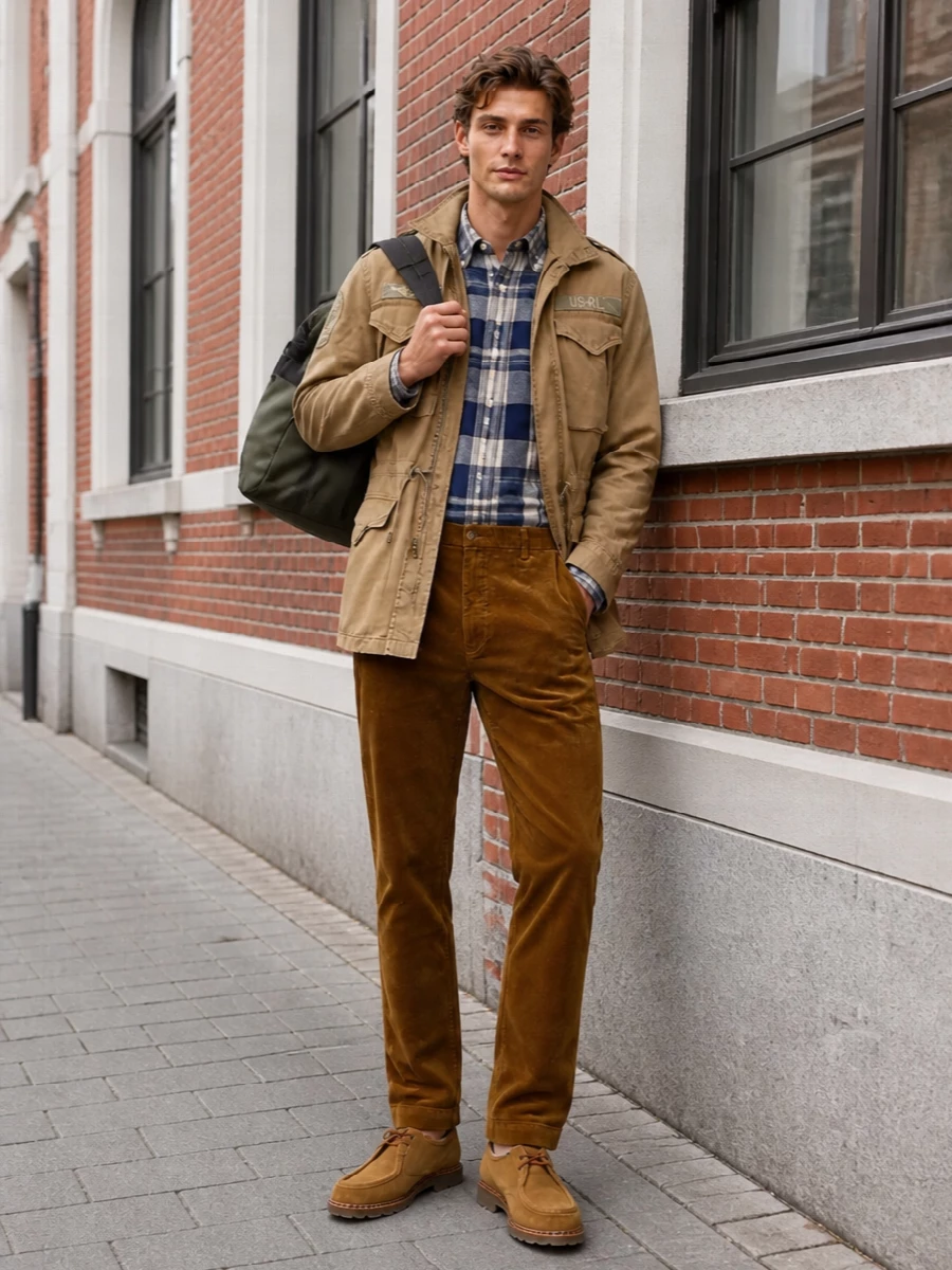 Polo ralph lauren parka corduroy paraboot shoes