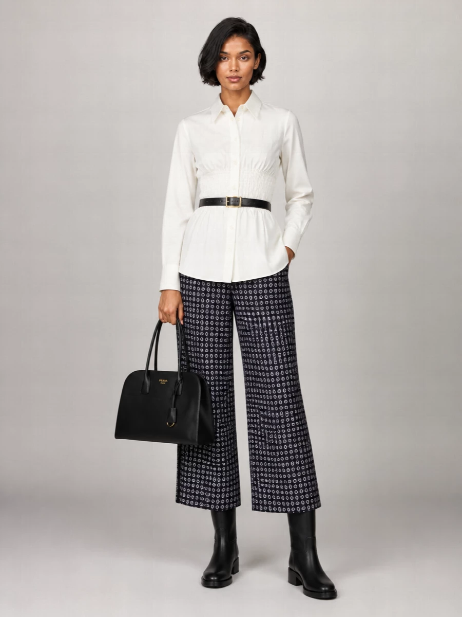 Prada Printed Silk Wide-Leg Trousers