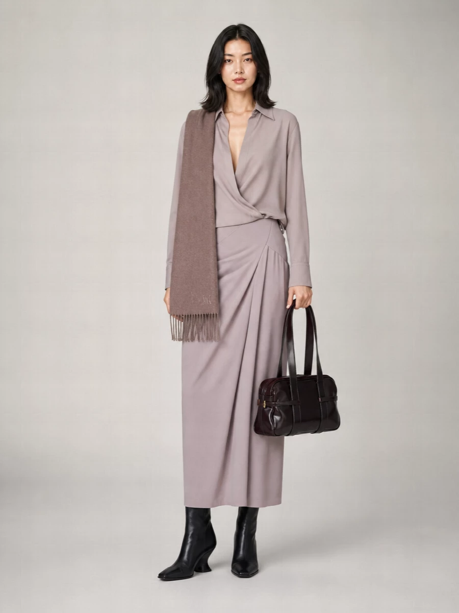 Dries Van Noten Draped Midi Skirt