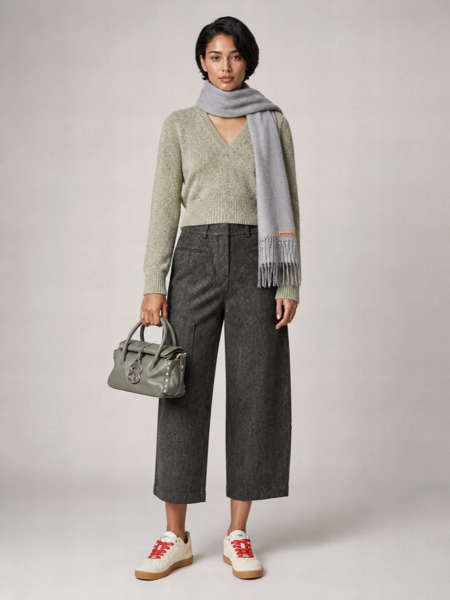 Ganni V-Neck Regular-Fit Sweater