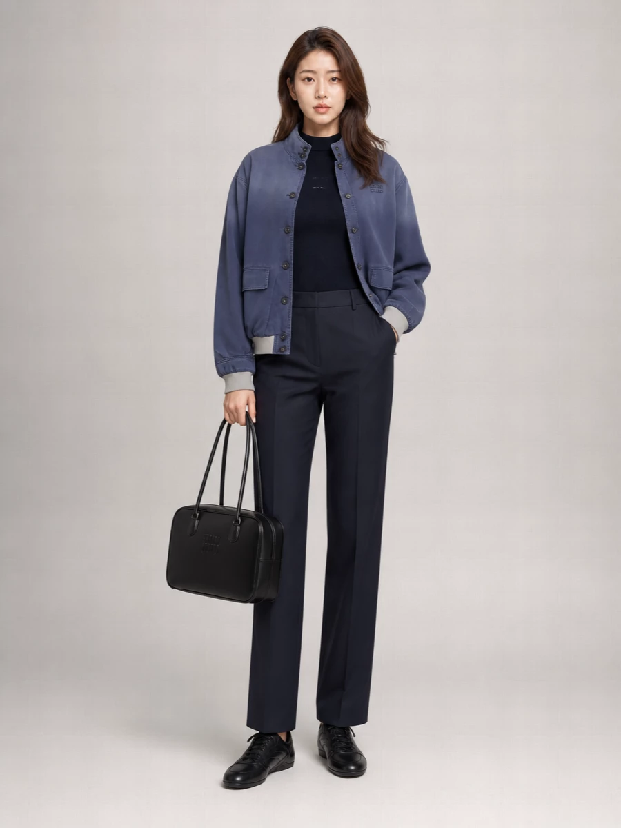 Miu Miu Cotton Oversized Single-Breasted Jacket