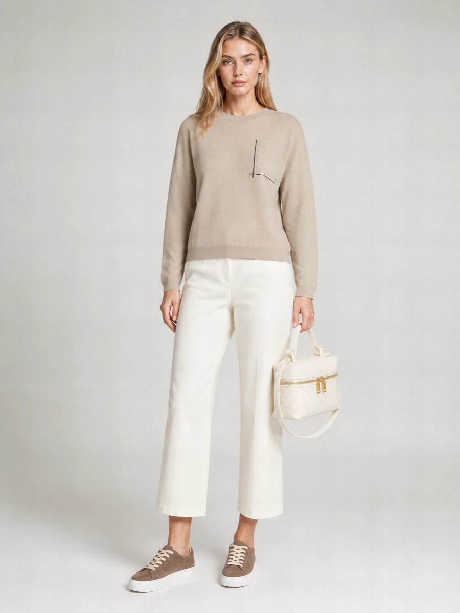 Brunello Cucinelli Cashmere Wool Silk Loose-Fit Crew-Neck Jumper