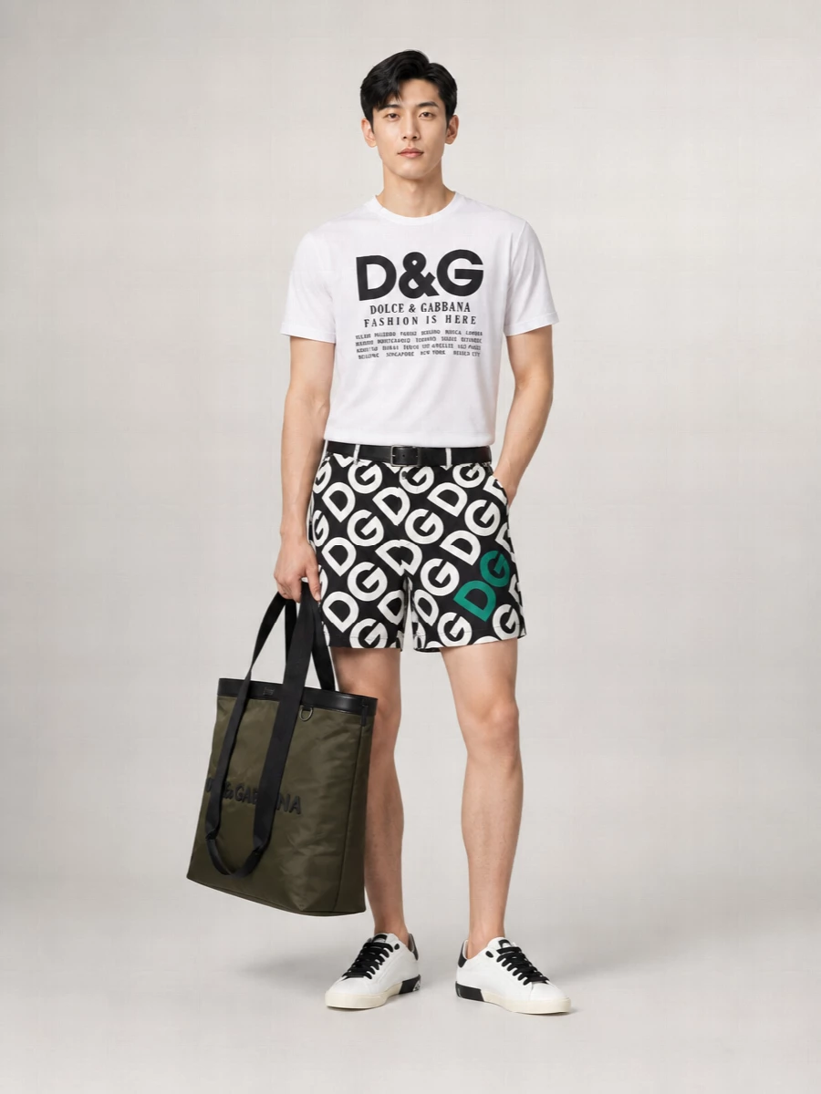 Dolce&Gabbana Logo-Print Swim Shorts