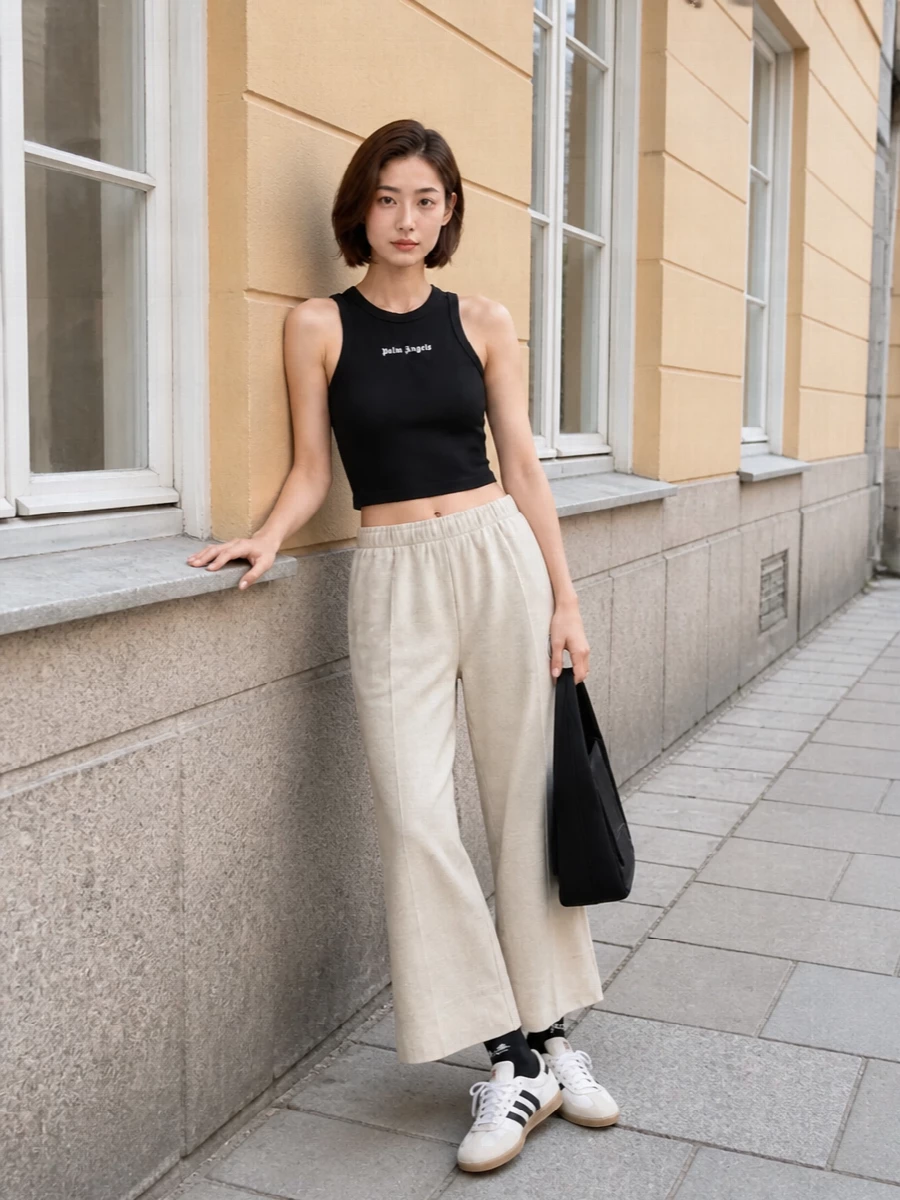 Palm angels tank wide leg track pants adidas sneakers