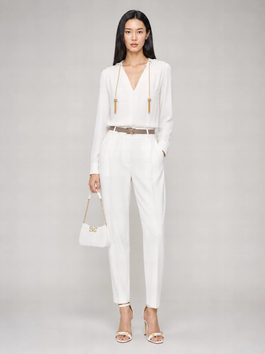 Elisabetta Franchi Wide-Leg Tailored Trousers