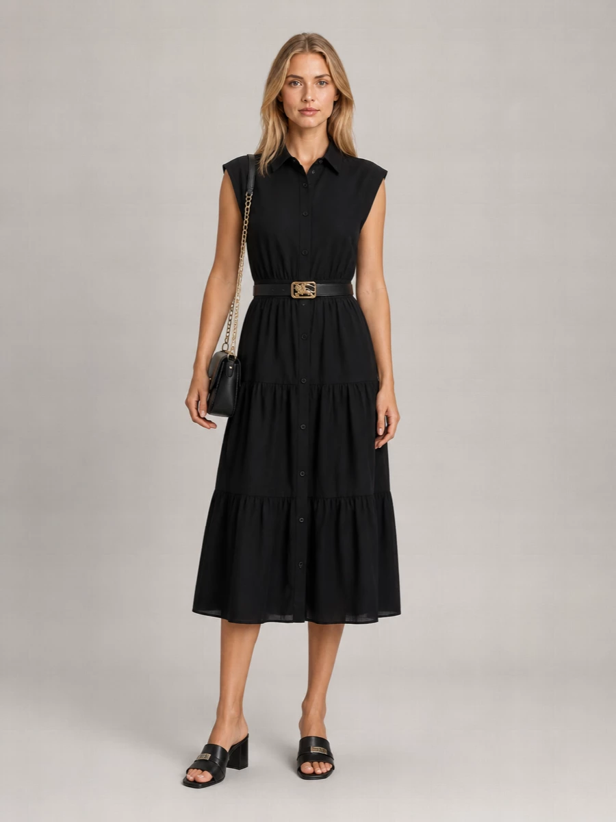Michael Kors Cotton Poplin Midi Dress