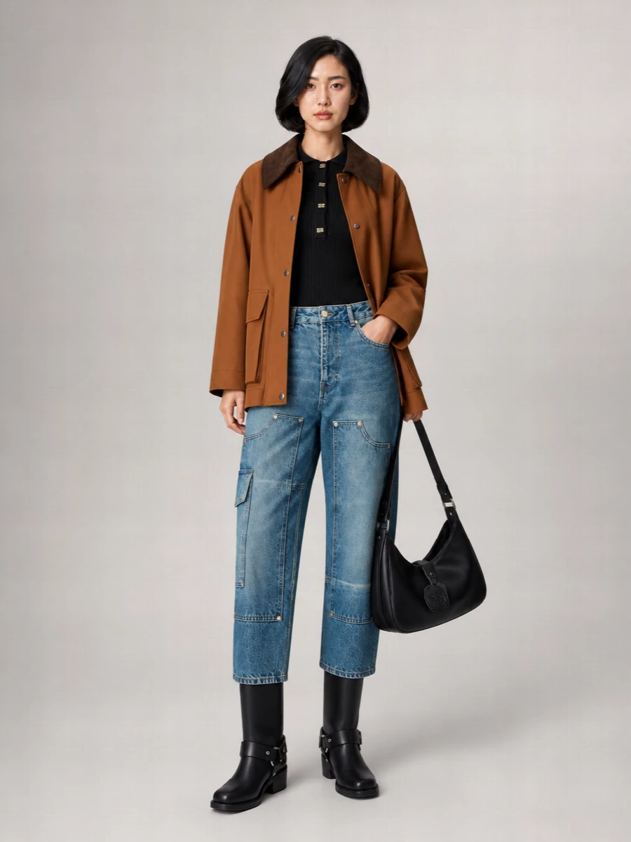 Ganni Cotton Single Breasted Coat