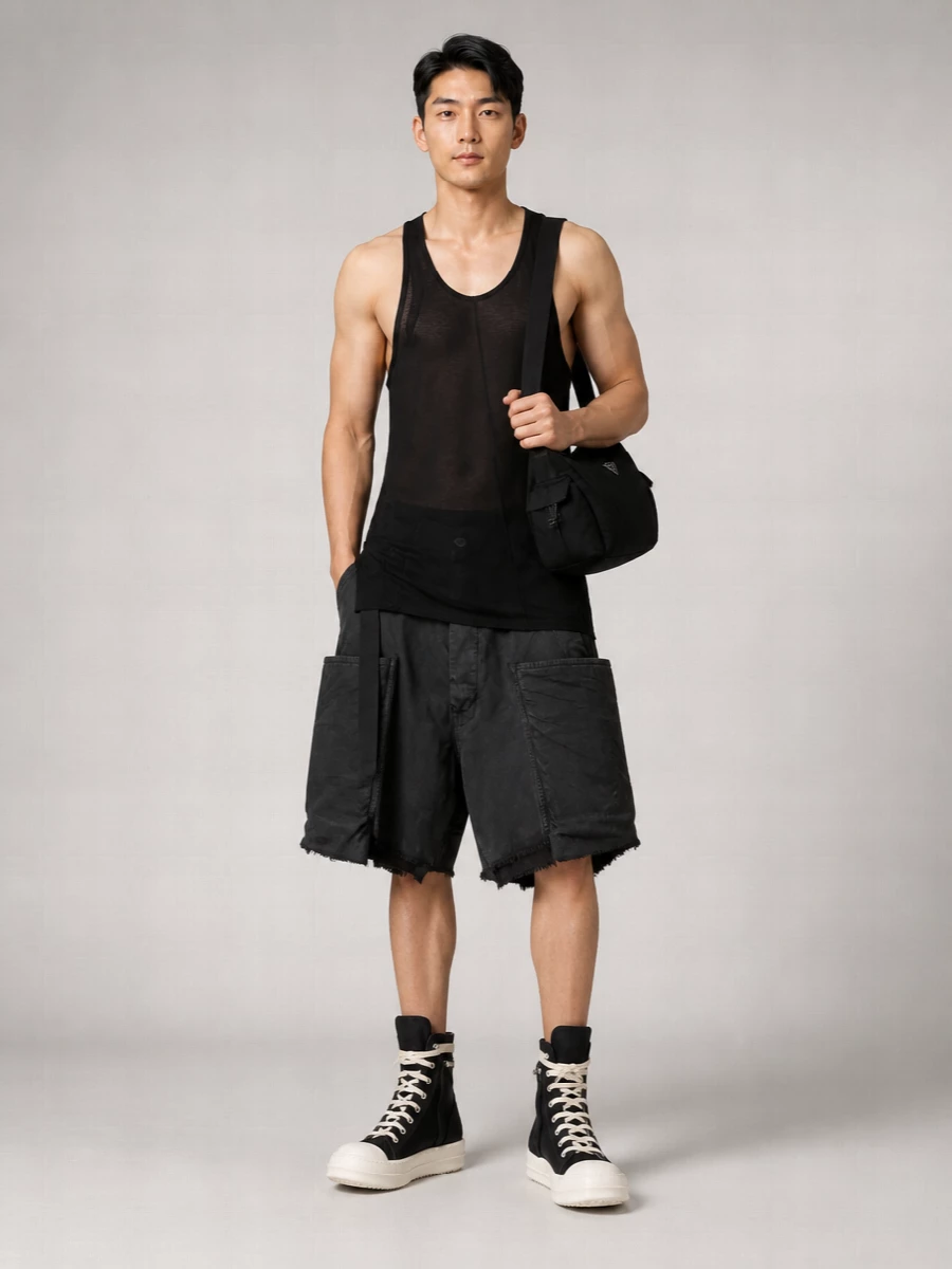 Rick Owens Drkshdw Loose Cotton Tank Top