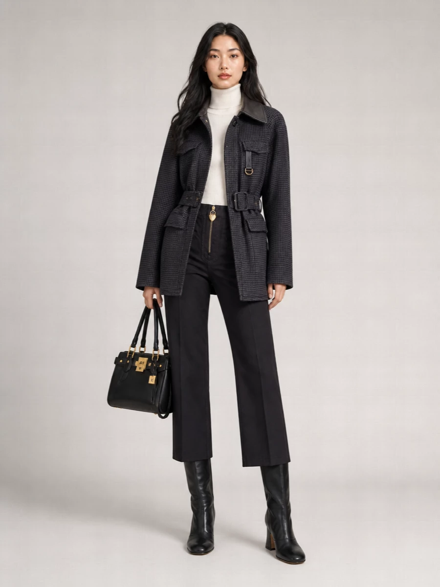 Chloé Virgin Wool Belted Single Breasted Coat