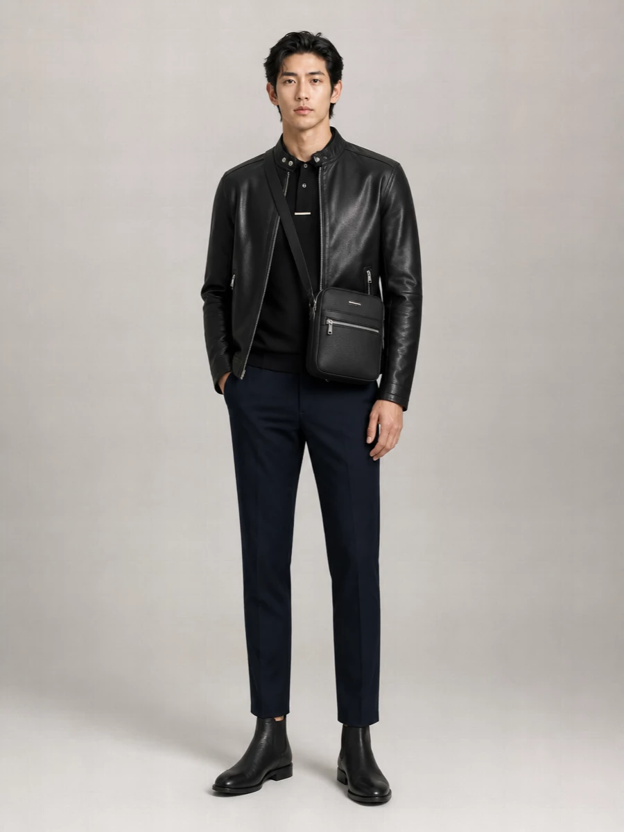 Boss Leather Zip-Up Jacket