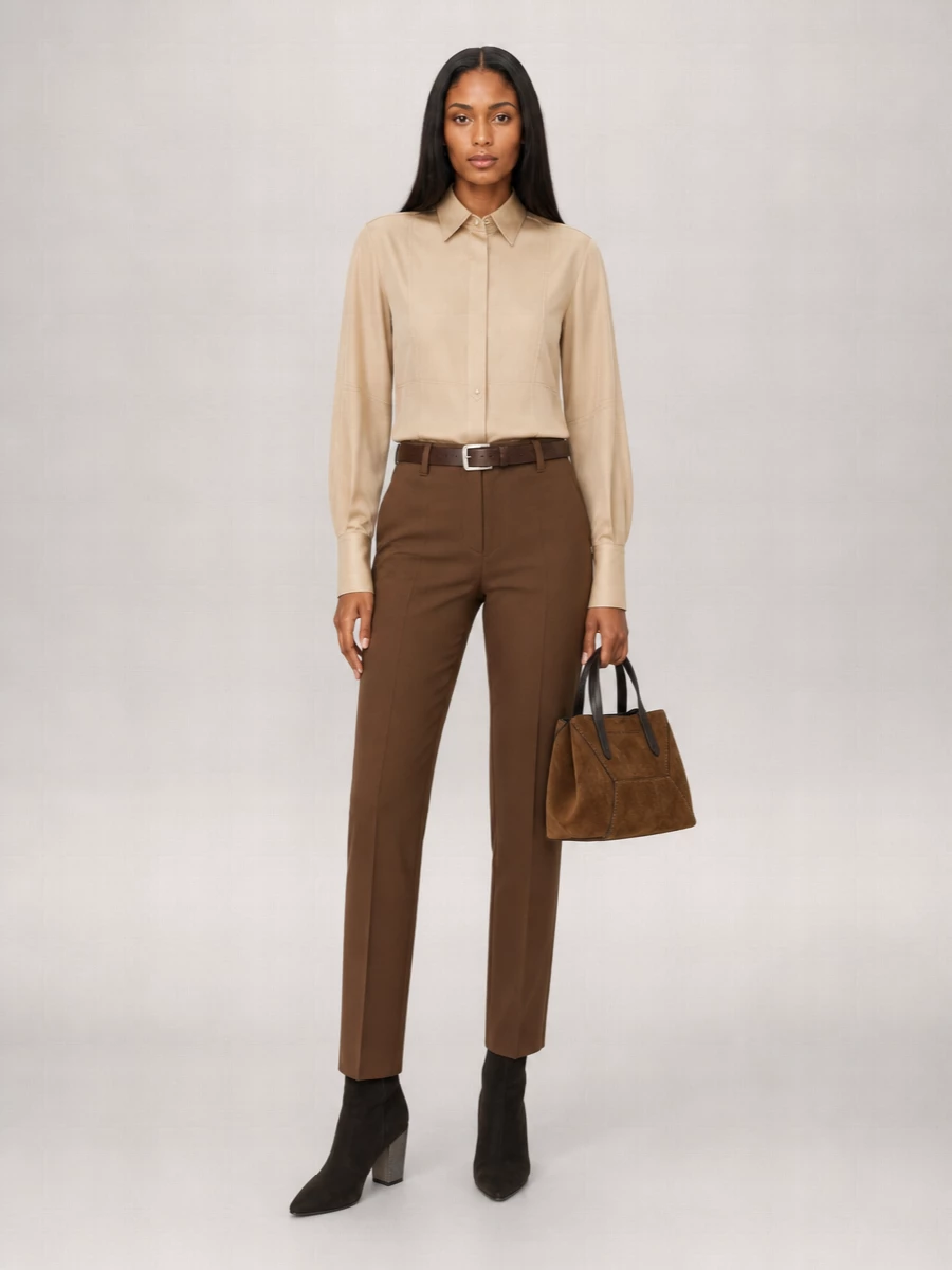 Brunello Cucinelli Cotton Cropped Tapered Suit Trousers