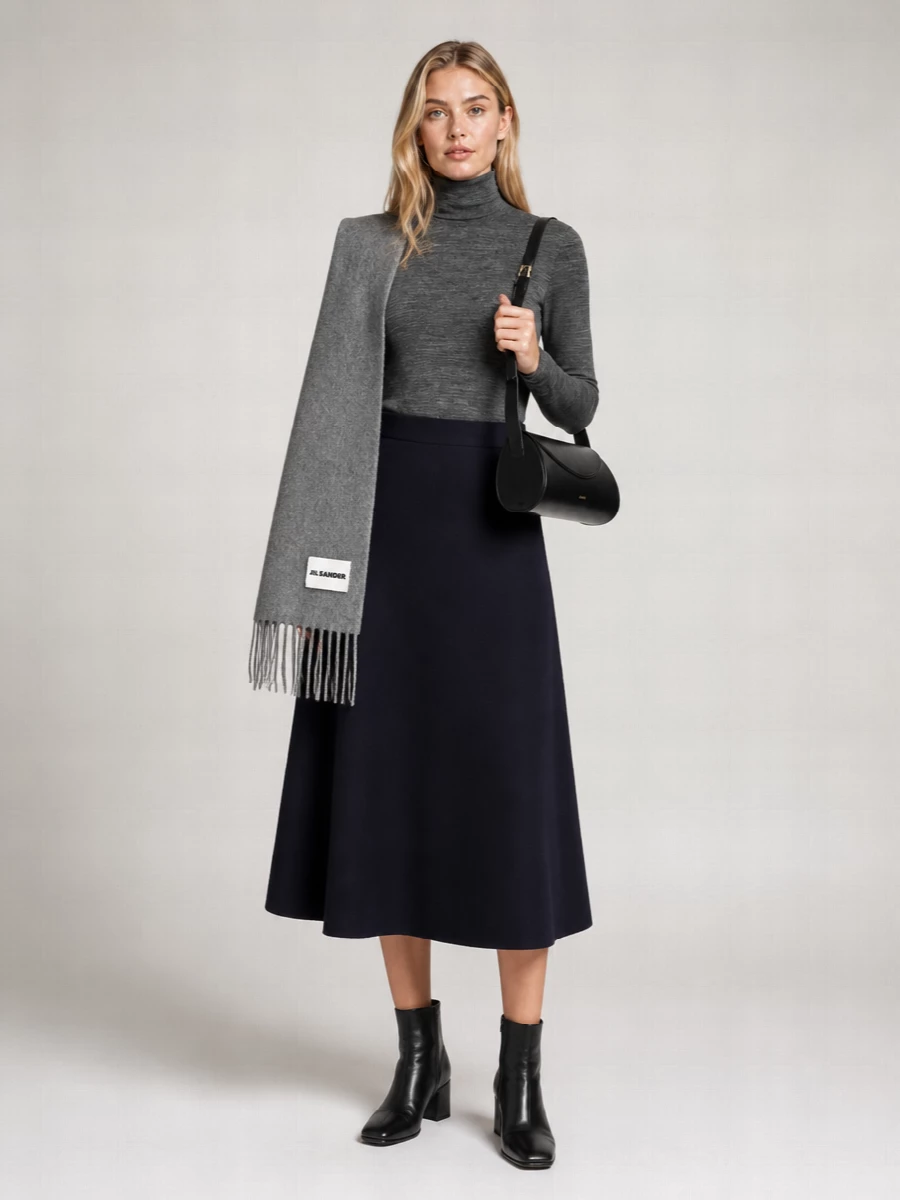 Jil Sander High Neck Long Sleeve Fine Knit Jumper