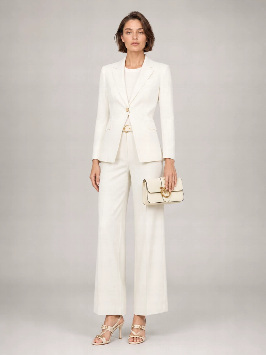Pinko Linen Single-Breasted Blazer