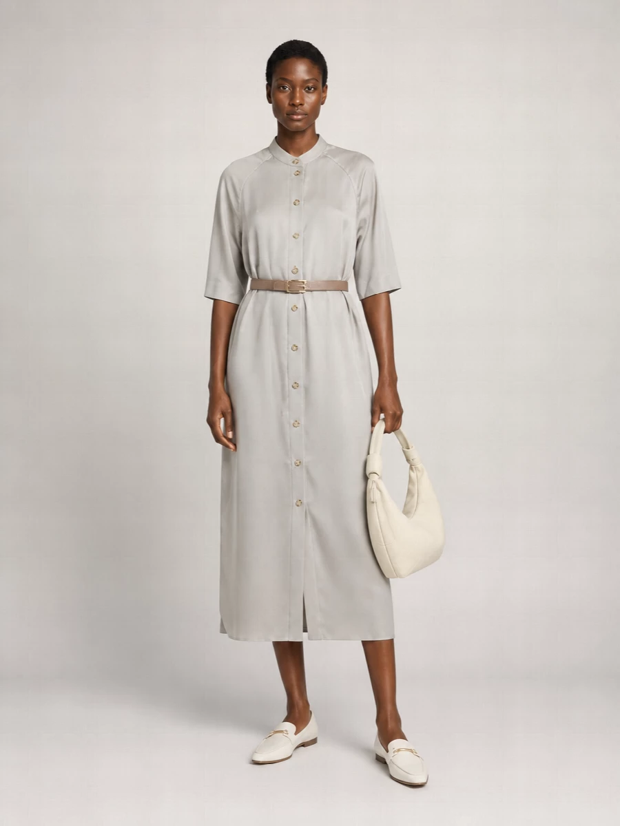 Loulou Studio Silk Long Midi Dress