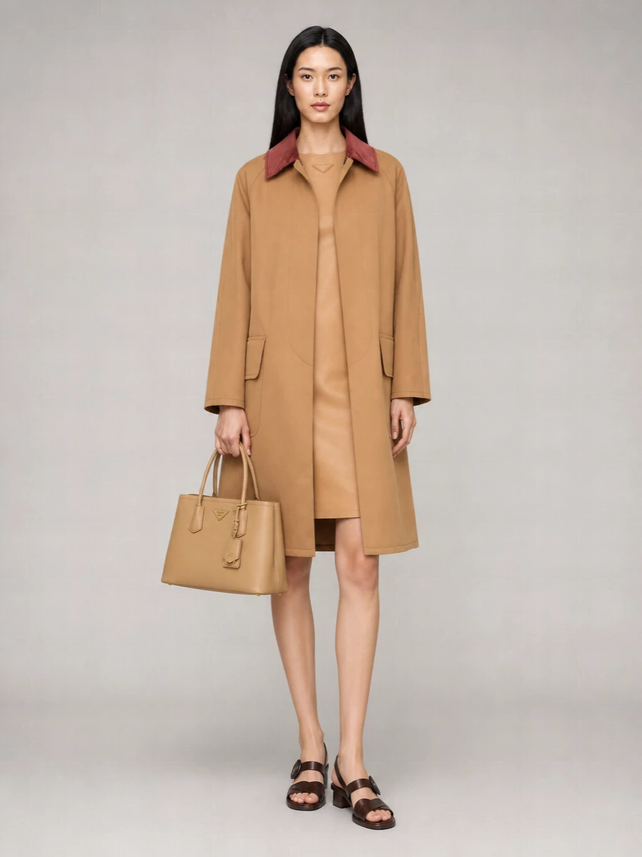 Prada Cotton Single Breasted Trench Coat