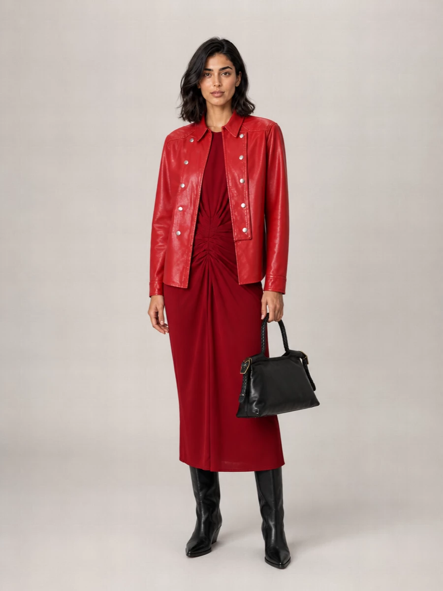 Isabel Marant lambskin double-breasted leather shirt jacket