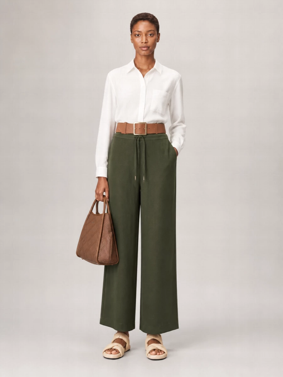 S Max Mara Linen Wide-Leg Trousers